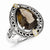Sterling Silver w/14k Yellow Gold Diamond & Smokey Quartz Ring