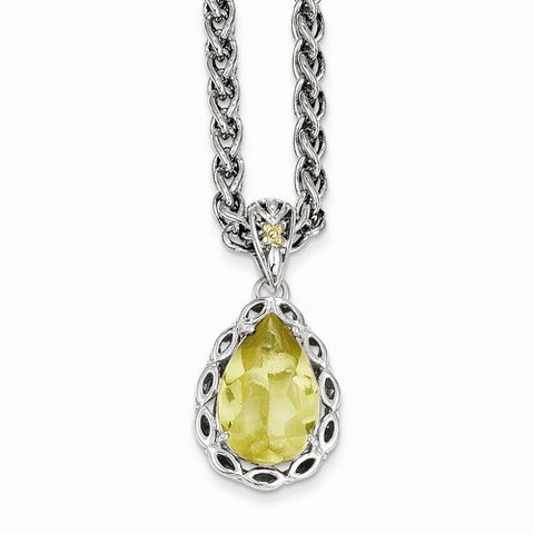 14K Yellow Gold Lemon Quartz Necklace
