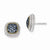 Sterling Silver w/14k Yellow Gold & Black Rhodium Blue Topaz Post Earrings