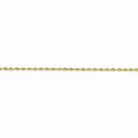 14K Yellow Gold Diamond-Cut Quadruple Rope Chain Bracelet