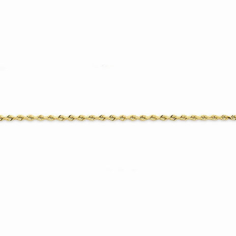 14K Yellow Gold Diamond-Cut Quadruple Rope Chain Bracelet