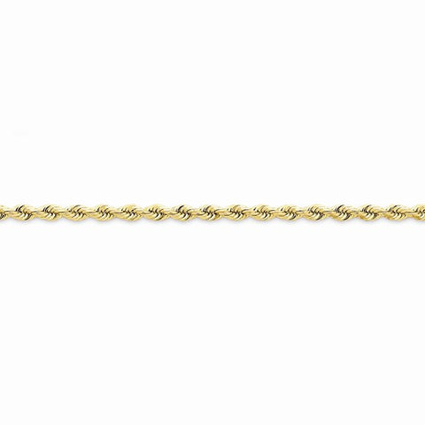 14K Yellow Gold Diamond-Cut Quadruple Rope Chain Bracelet