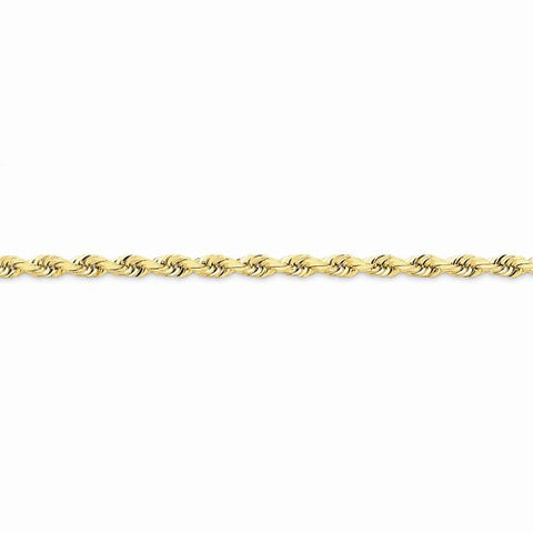 14K Yellow Gold Diamond-Cut Quadruple Rope Chain Bracelet
