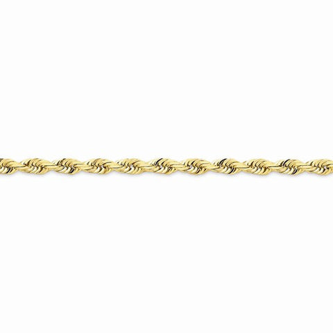 14K Yellow Gold Diamond-Cut Quadruple Rope Chain Bracelet