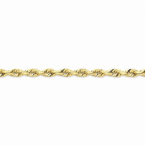 14K Yellow Gold Diamond-Cut Quadruple Rope Chain Bracelet