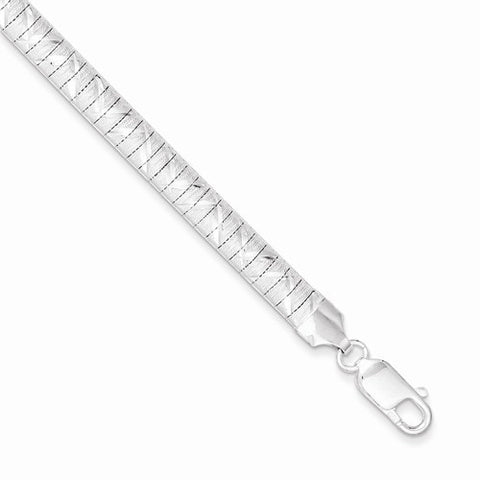 Sterling Silver Diamond-Cut & Polished Fancy Cubetto Bracelet