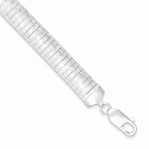 Sterling Silver Polished & Textured Fancy Cubetto Bracelet