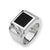 Sterling Silver Onyx & Diamond Men's Ring