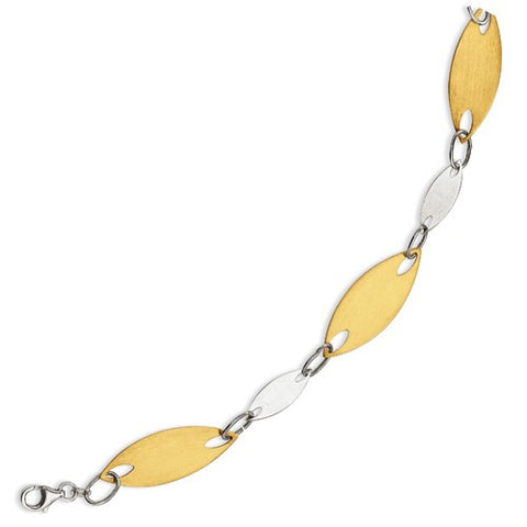 Sterling Silver and 18K Yellow Gold Plated Fancy Bracelet