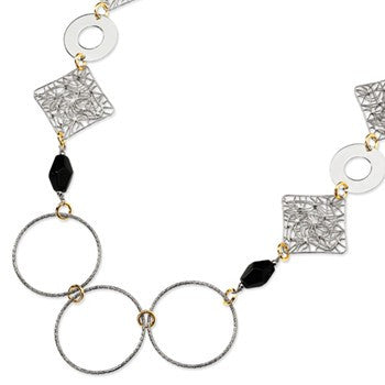 Sterling Silver Onyx Fancy Necklace