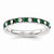 Sterling Silver Green & White CZ Eternity Wedding Band