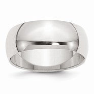 Sterling Silver 8mm Half-Round Wedding Band
