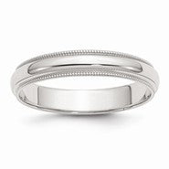Sterling Silver 4mm Half Round Milgrain Wedding Band