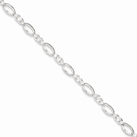 Sterling Silver Cz Bracelet