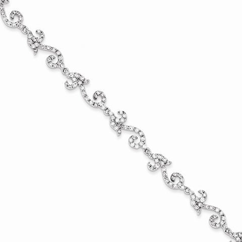 Sterling Silver Cz Bracelet