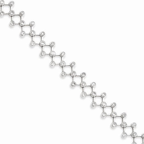 Sterling Silver Cz Bracelet