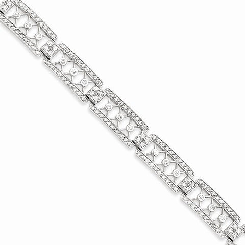 Sterling Silver Cz Bracelet