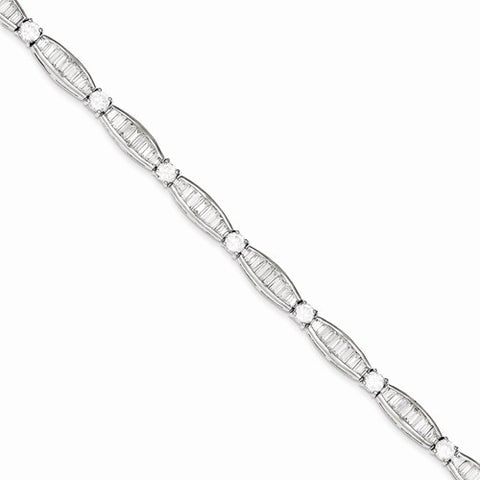 Sterling Silver Pave Cz Bracelet