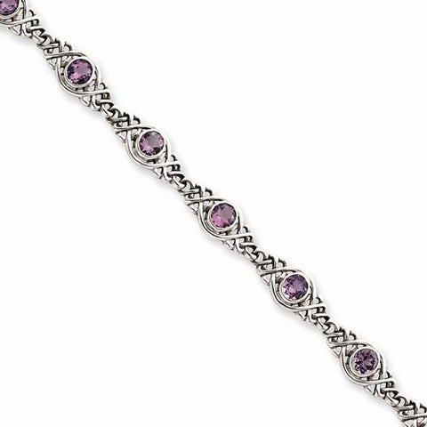 Sterling Silver Amethyst Bracelet