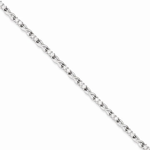 Sterling Silver Cz X&O Bracelet