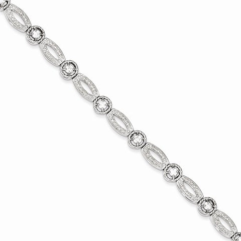 Sterling Silver Cz Bracelet