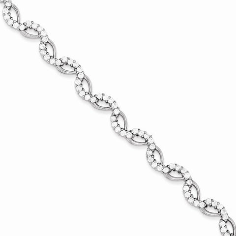 Sterling Silver Cz Bracelet