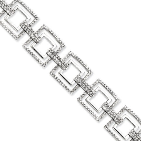 Sterling Silver Square Cz Bracelet