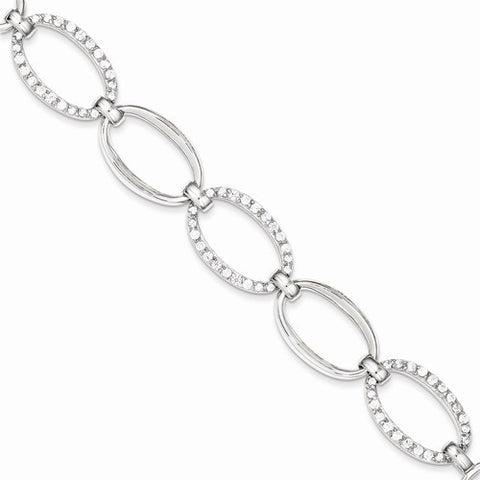 Sterling Silver Cz Bracelet