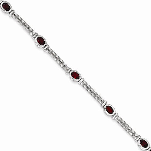 Sterling Silver Garnet Bracelet