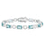 Sterling Silver Blue & Clear Cz Bracelet