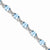 Sterling Silver Blue Oval and Clear Cz Bracelet