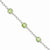 Sterling Silver Light Green Cz Textured Link Bracelet