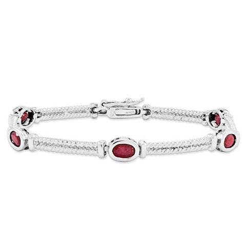 Sterling Silver Ruby Bracelet