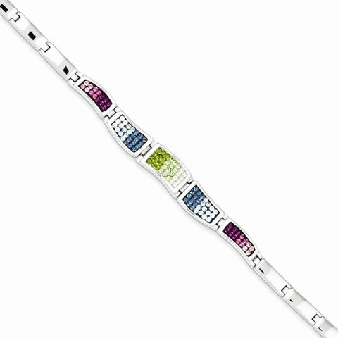 Sterling Silver Multicolored Cz Ferido Style Bracelet