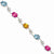 Sterling Silver Multicolor Cz Floral Bracelet
