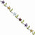Sterling Silver Multi-Color Semi-Precious Floral Bracelet