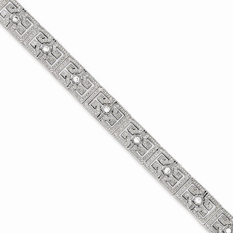 Sterling Silver Vintage Style Cz Bracelet
