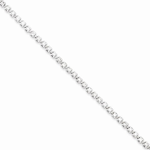 Sterling Silver Rhodium Plated Cz Bracelet