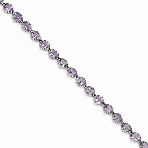 Sterling Silver Pink Amethyst Bracelet
