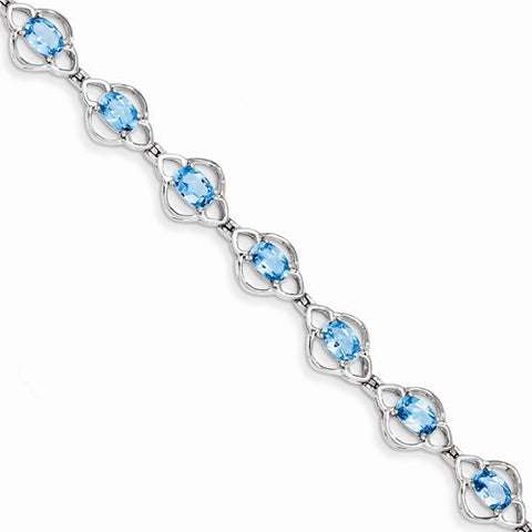 Sterling Silver Light Swiss Blue Topaz Bracelet