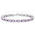 Sterling Silver Amethyst & White Topaz Bracelet
