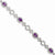 Sterling Silver Diamond & Amethyst Oval Link Bracelet
