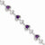 Sterling Silver Diamond & Heart Link Amethyst Bracelet