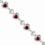 Sterling Silver Diamond & Heart Link Garnet Bracelet