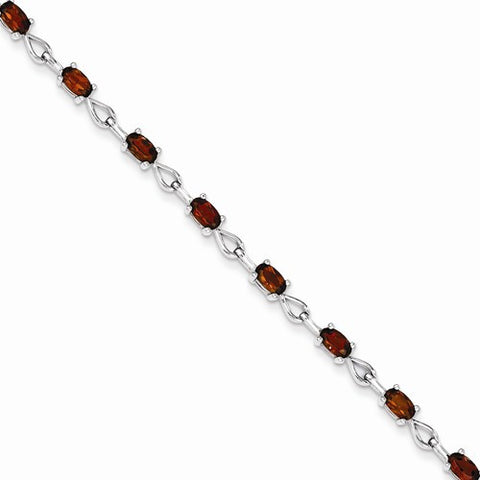 Sterling Silver Garnet Bracelet
