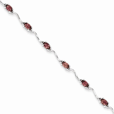 Sterling Silver Garnet Bracelet