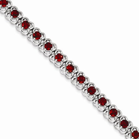 Sterling Silver Garnet Bracelet