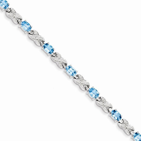 Sterling Silver Blue Topaz Bracelet