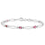 Sterling Silver Pink Tourmaline and Diamond Bracelet