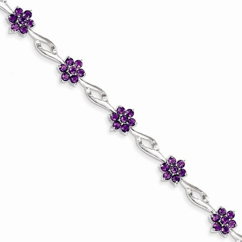 Sterling Silver Amethyst Bracelet